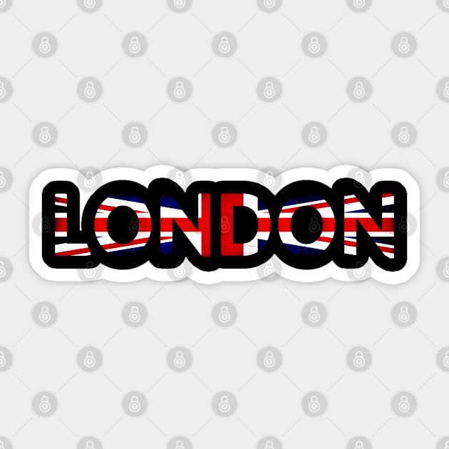 London Souvenir Union Jack Lettering Sticker by tropicalteesshop